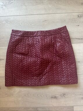 Commense Quilted Faux Leather Skirt